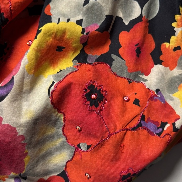 Soft Surroundings dark romantic floral embroidered top size large - Picture 6 of 6